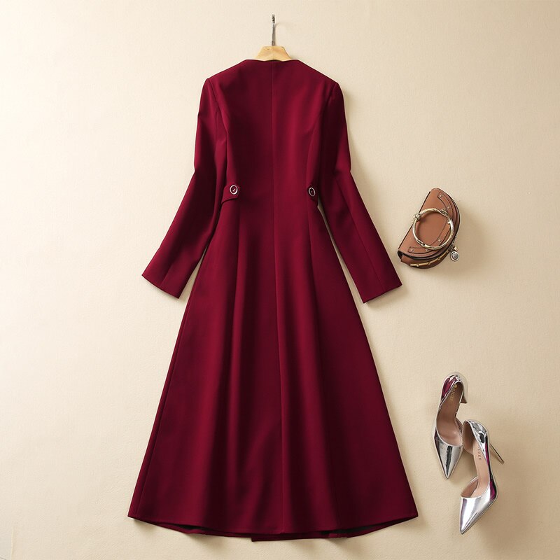 Kate Middleton Burgundy Wrap Style Midi Christmas Occasion Dress