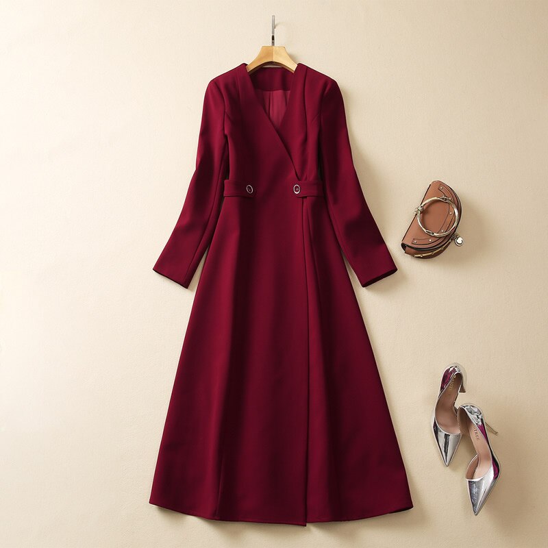 Kate Middleton Burgundy Wrap Style Midi Christmas Occasion Dress