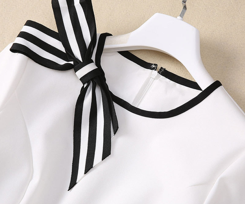 Kate Middleton White Pencil Dress Monochrome Bow