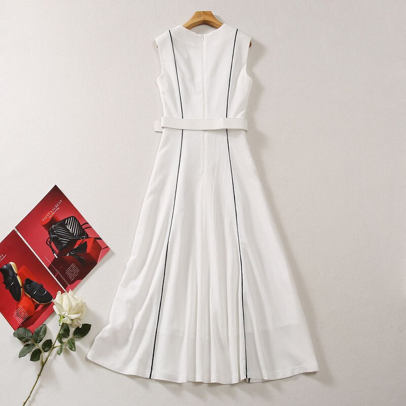 Kate Middleton White Sleeveless Midi Summer Dress