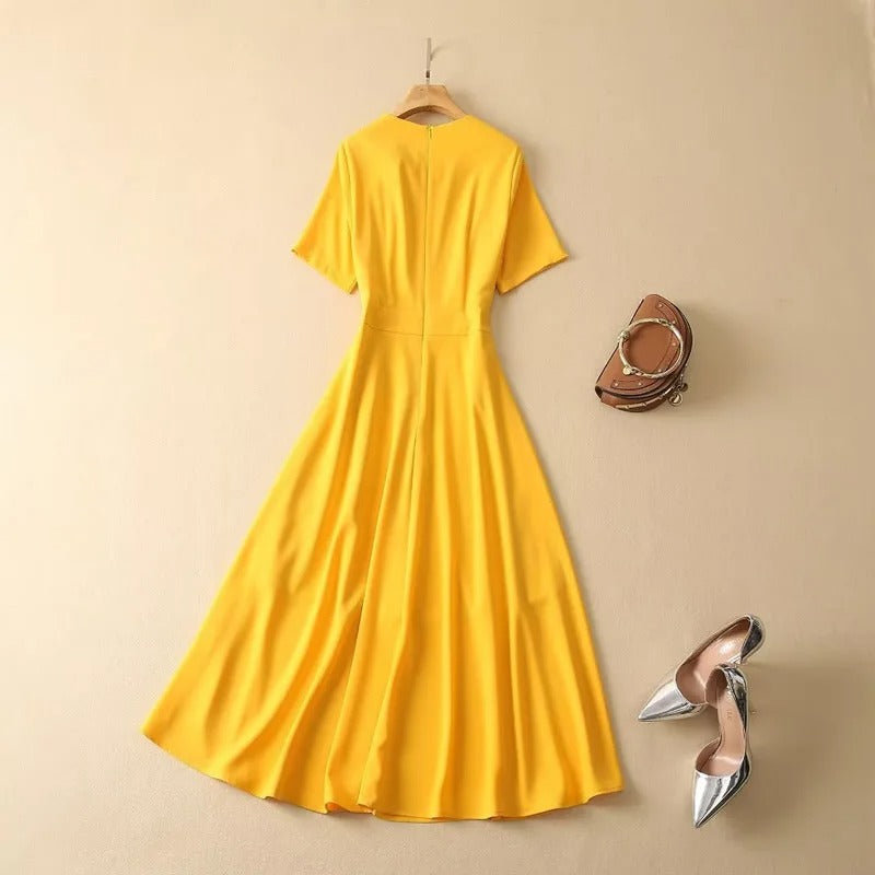 Kate Middleton Yellow Summer Maxi Wimbledon Dress