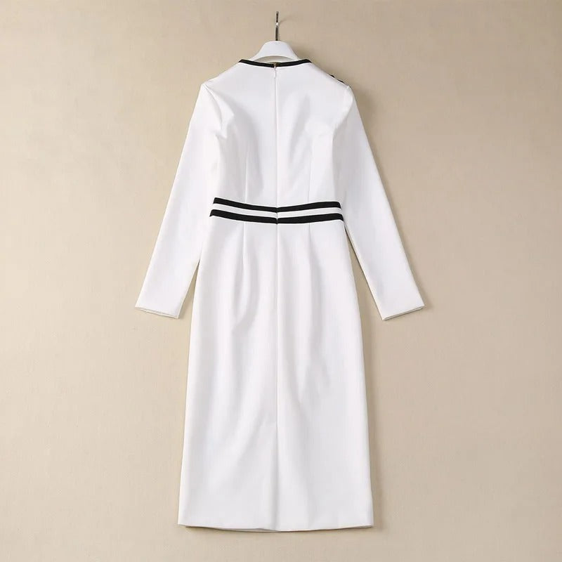 Kate Middleton White Pencil Dress Monochrome Bow