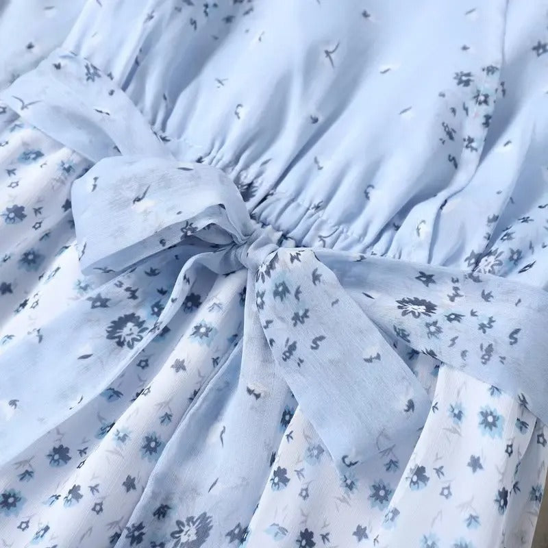 Kate Middleton Blue Floral 10th Anniversary Chiffon Dress