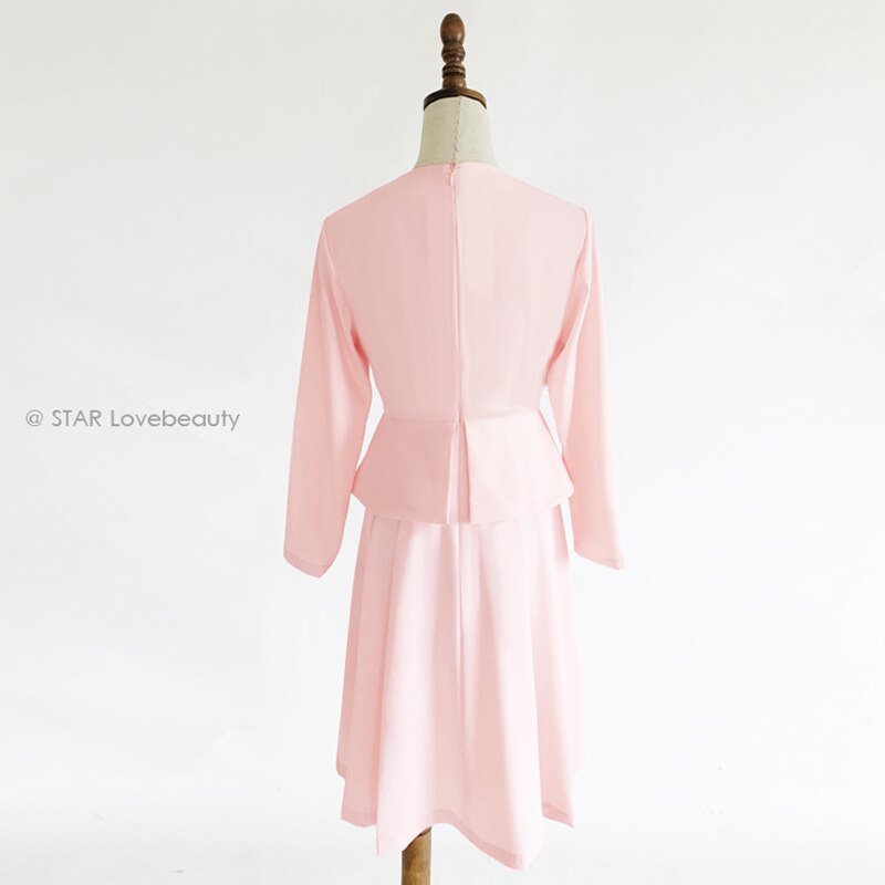 Kate Middleton Pale Pink Peplum V Neck Dress