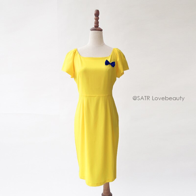 Kate Middleton Bright Yellow Wimbledon Pencil Summer Dress
