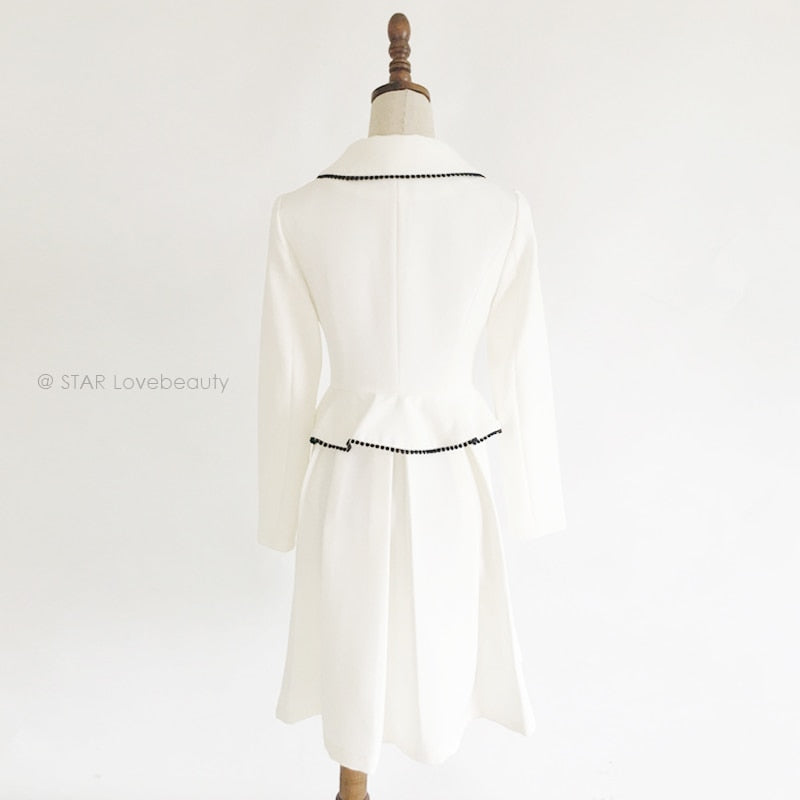 Kate Middleton White Suit Coat Occasion Formal Monochrome Coat