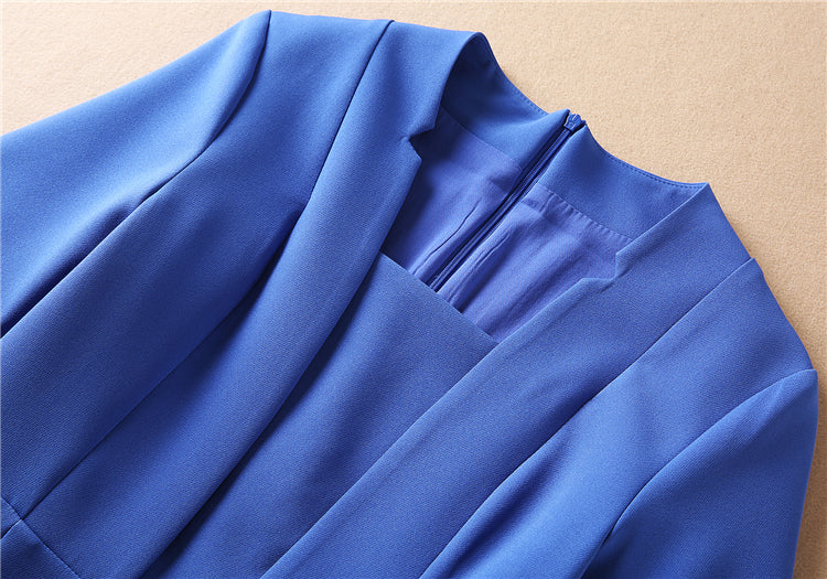 Kate Middleton Royal Blue Pencil Dress Square Neck