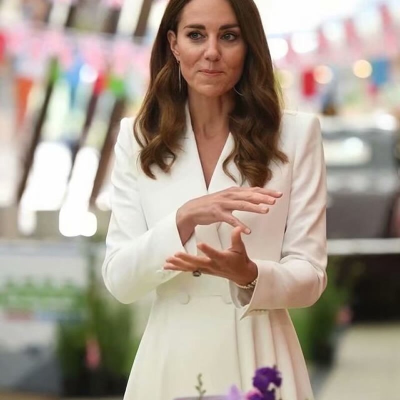 Kate Middleton White Coat Dress Blazer Style Fit Flare White Dress