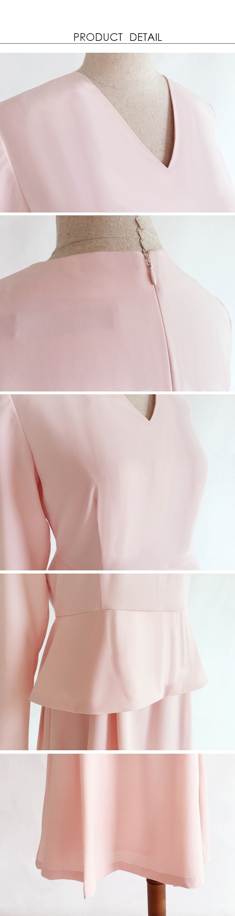 Kate Middleton Pale Pink Peplum V Neck Dress