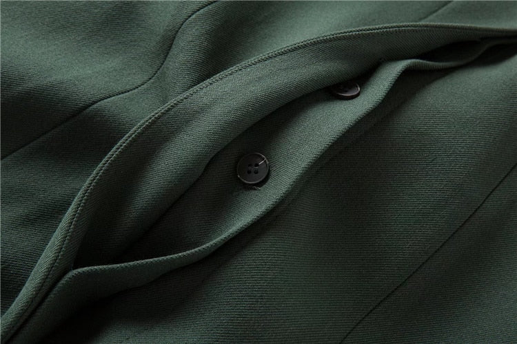 Kate Middleton Forest Green Military Style Midi Trench Coat Dress