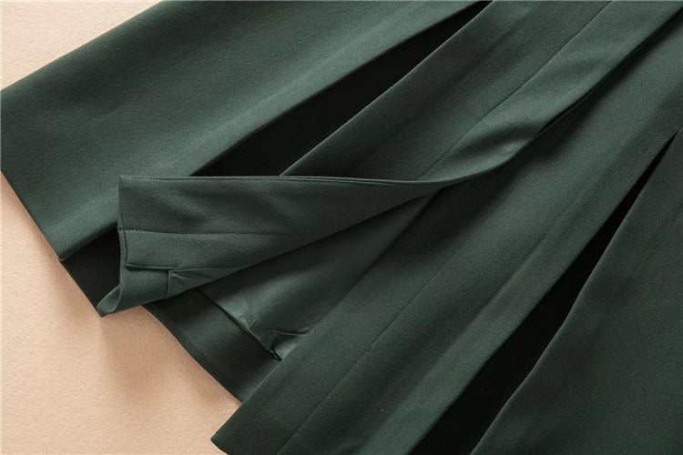Kate Middleton Forest Green Military Style Midi Trench Coat Dress