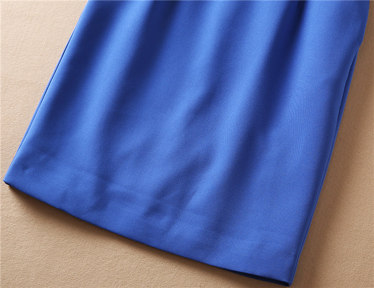 Kate Middleton Royal Blue Pencil Dress Square Neck