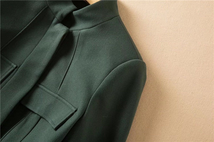 Kate Middleton Forest Green Military Style Midi Trench Coat Dress