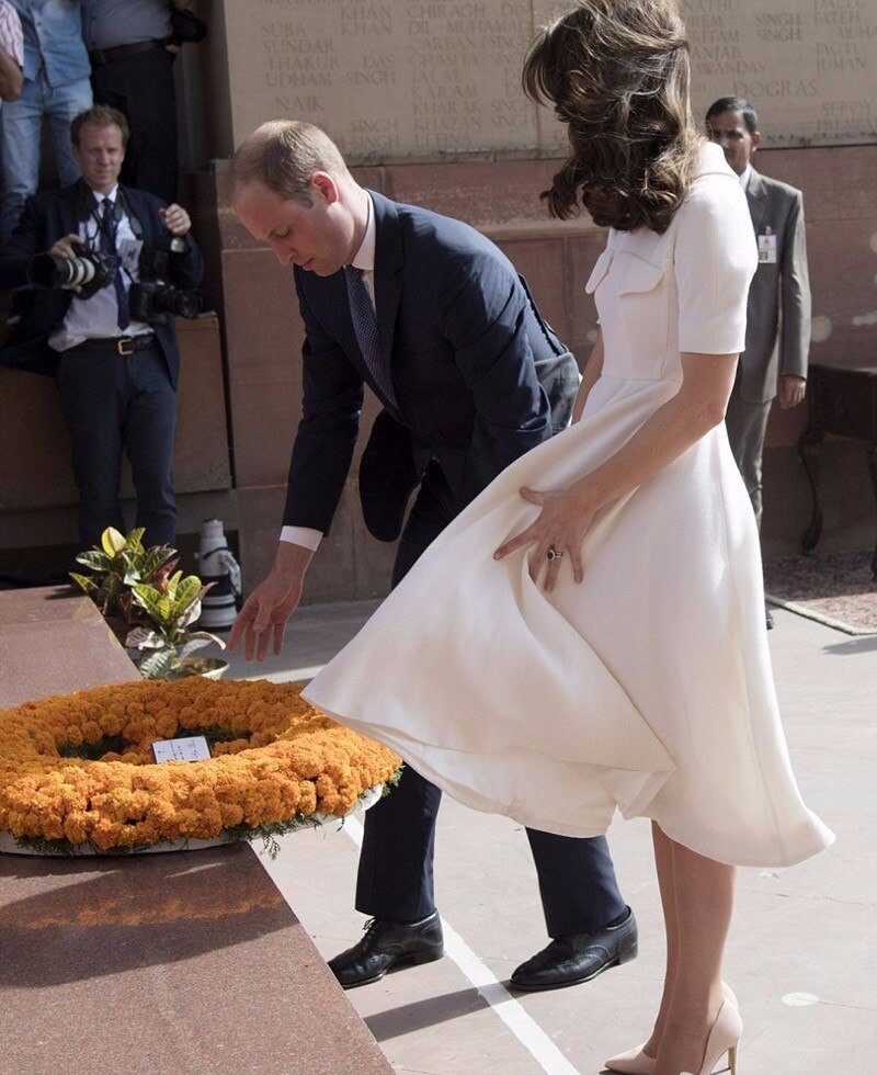 Kate Middleton White Fit Flare A line Dress
