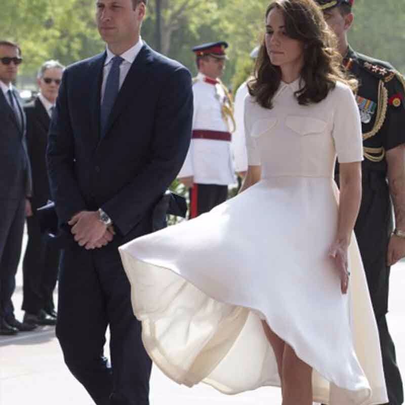 Kate Middleton White Fit Flare A line Dress