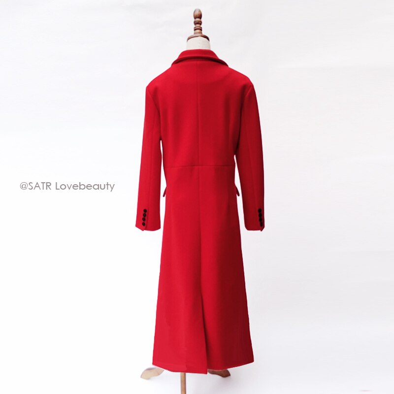 Kate Middleton Winter Red Long Maxi Overcoat
