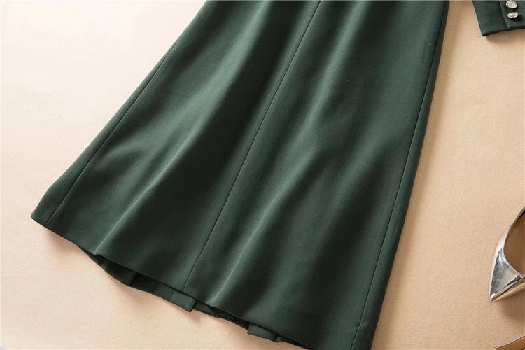 Kate Middleton Forest Green Military Style Midi Trench Coat Dress