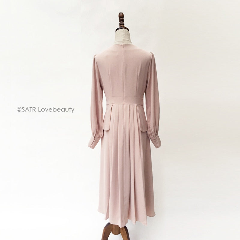 Kate Middleton Pale Pink Bridesmaid Midi Dress