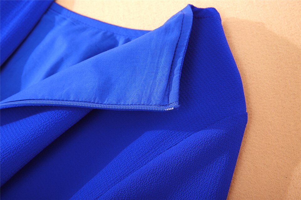 Kate Middleton Royal Blue Short Sleeve Belted Midi Dress