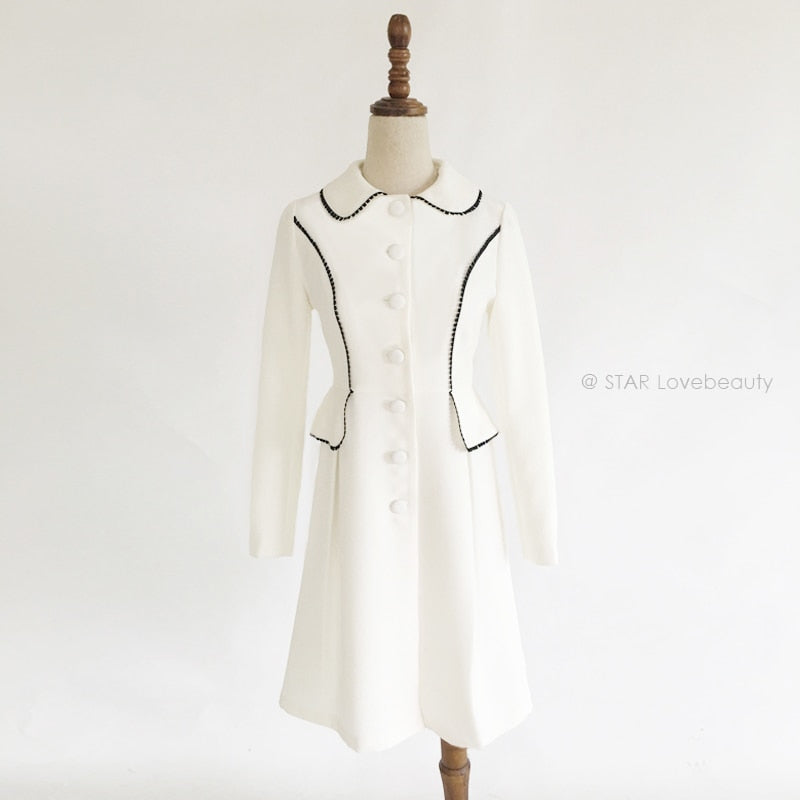 Kate Middleton White Suit Coat Occasion Formal Monochrome Coat