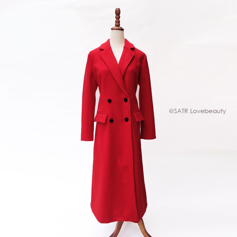 Kate Middleton Winter Red Long Maxi Overcoat