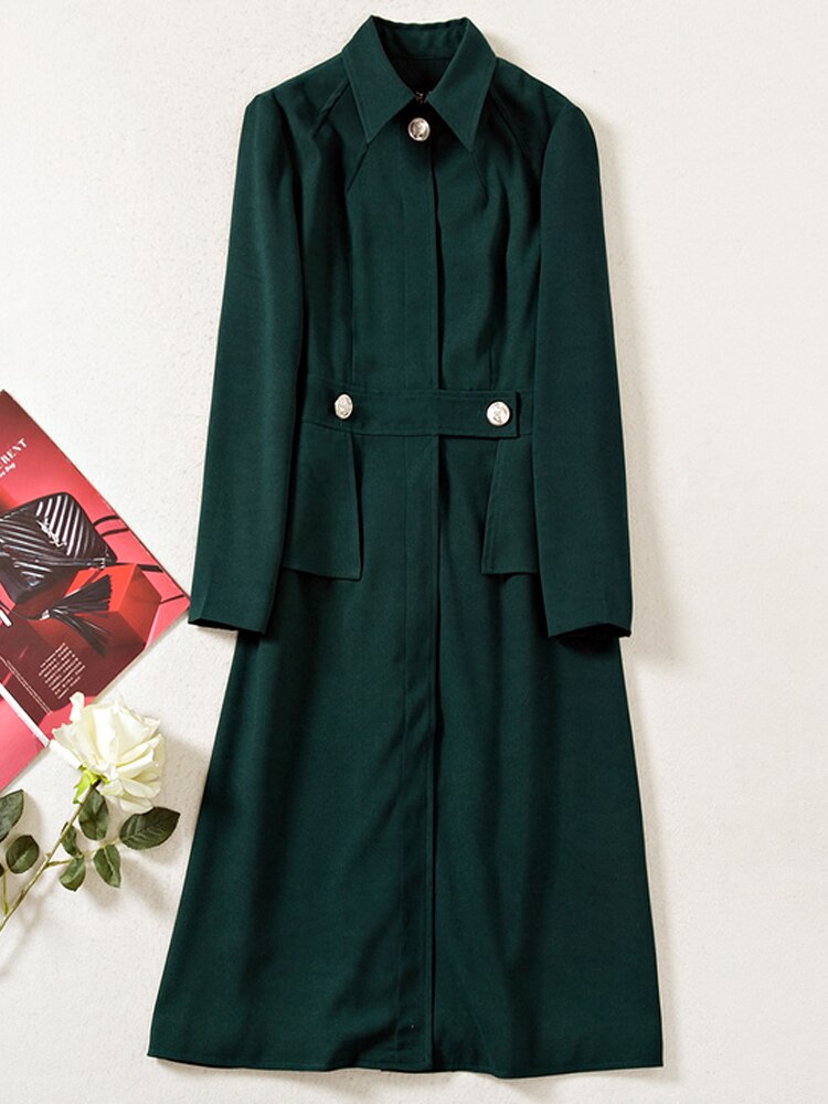 Kate Middleton Dark Green Coat Dress Military Trench Coat St Patrick's Day Outfit