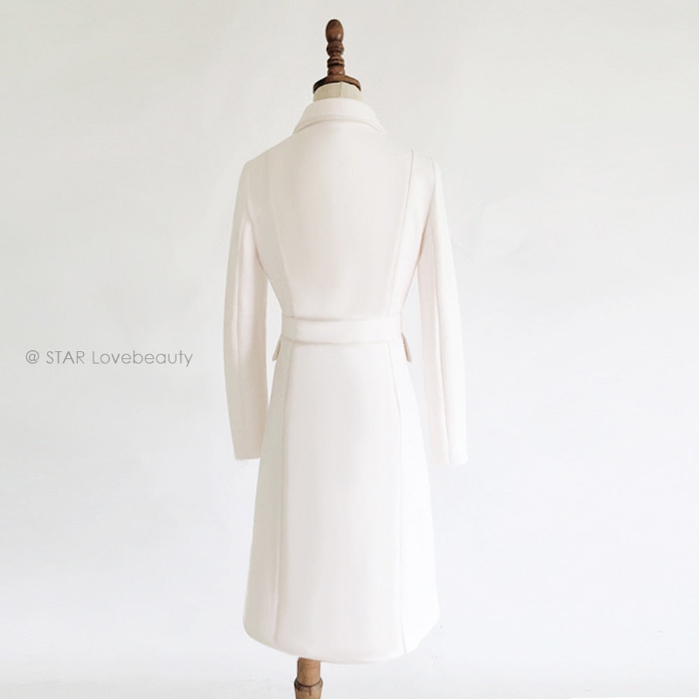 Kate Middleton Winter White Wool Christening Coat Occasion Outfit