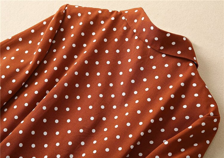Kate Middleton Brown Polka Dot Shirt Midi Dress