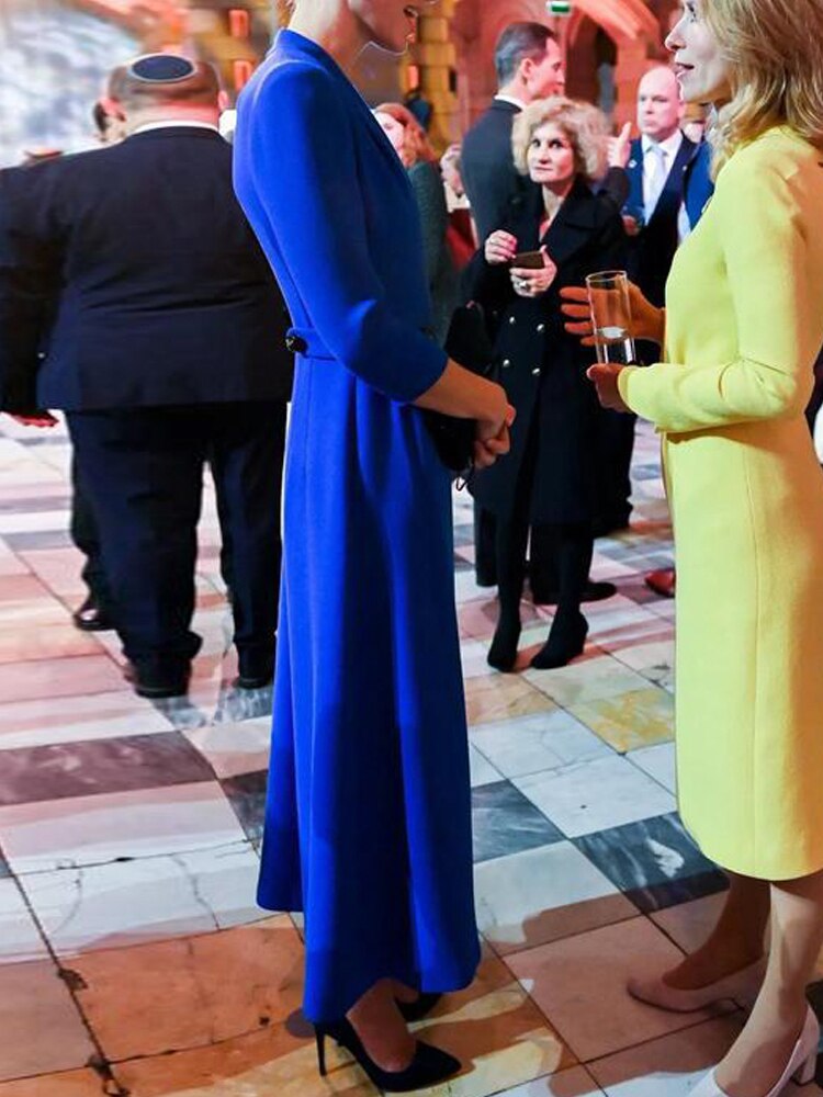 Kate Middleton Royal Blue Midi Coat Dress