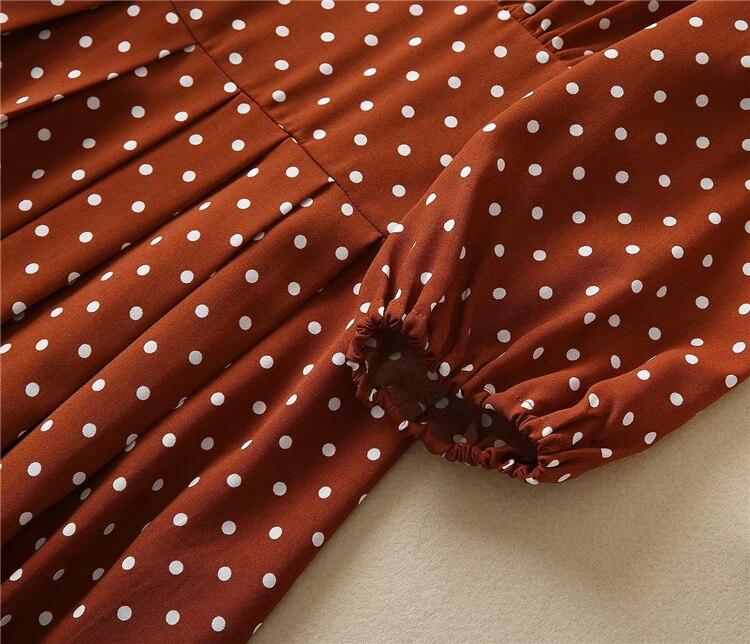 Kate Middleton Brown Polka Dot Shirt Midi Dress