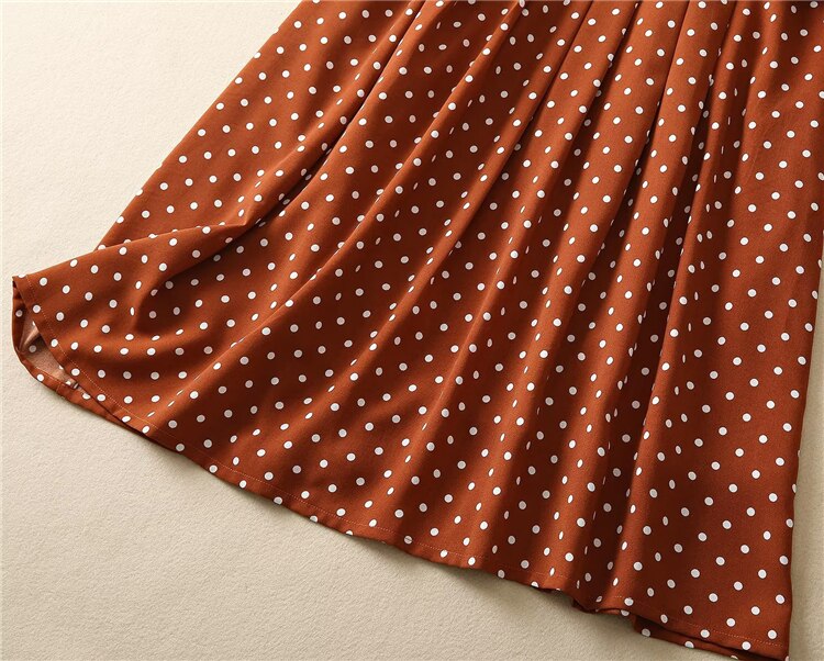 Kate Middleton Brown Polka Dot Shirt Midi Dress