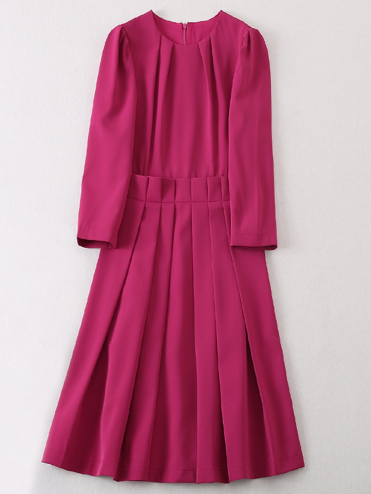 Kate Middleton Pink Fit Flare Pleated Skirt Occasion Party Dress
