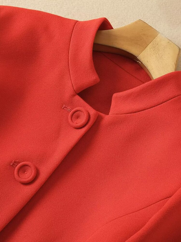Kate Middleton Red Button Trench Coat Midi Long Jacket