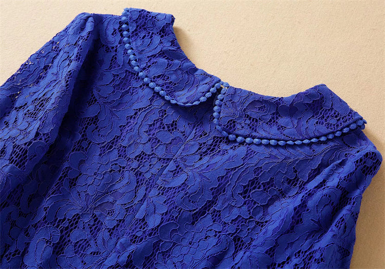 Kate Middleton Royal Blue Lace Peplum Pencil Dress V Neck Dress The Royal Tour