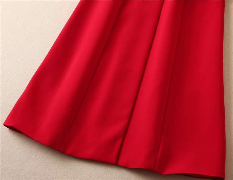 Kate Middleton Red Bow Neck Midi Long Red Coat Dress