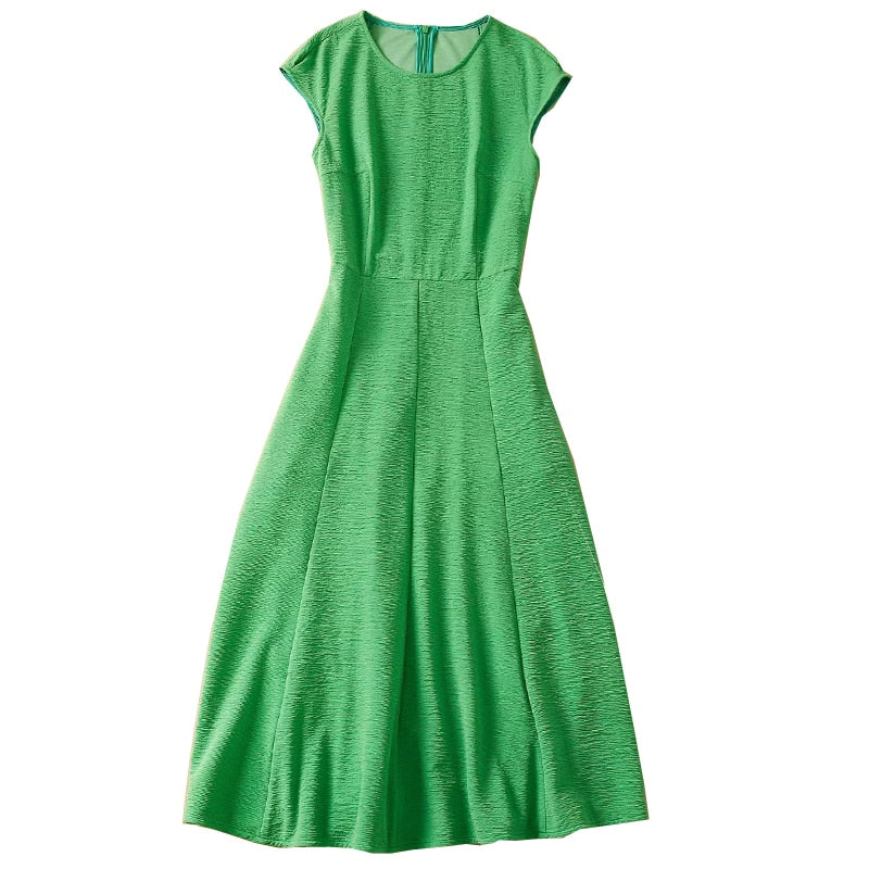 Kate Middleton Apple Green Summer Fit Flare Midi Dress Wimbledon Style