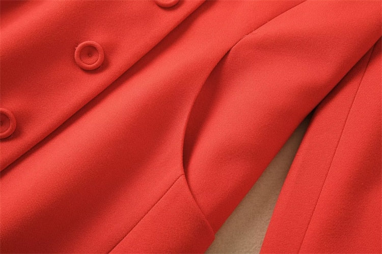 Kate Middleton Red Button Trench Coat Midi Long Jacket