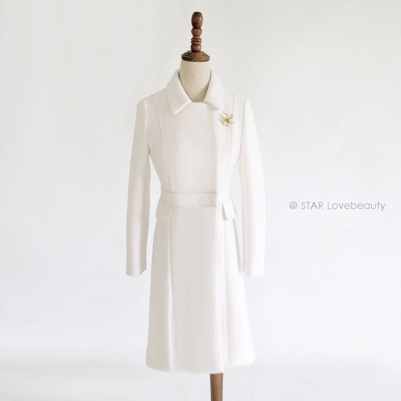 Kate Middleton Winter White Wool Christening Coat Occasion Outfit
