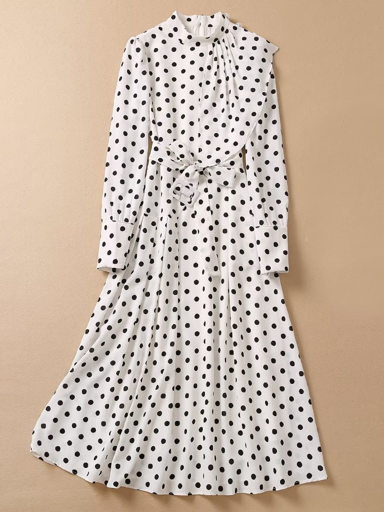 Kate Middleton White Polka Dot Midi Dress Royal Ascot Dress