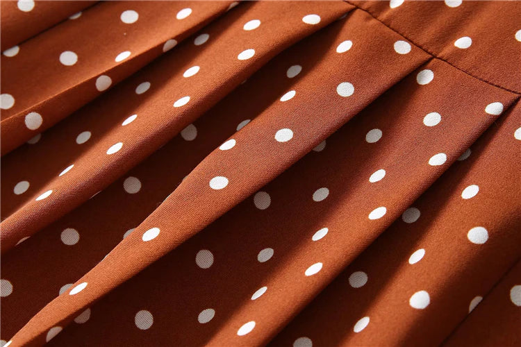 Kate Middleton Brown Polka Dot Shirt Midi Dress