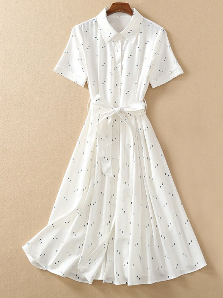 Kate Middleton White Belted Shirt Dress