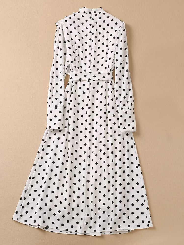 Kate Middleton White Polka Dot Midi Dress Royal Ascot Dress