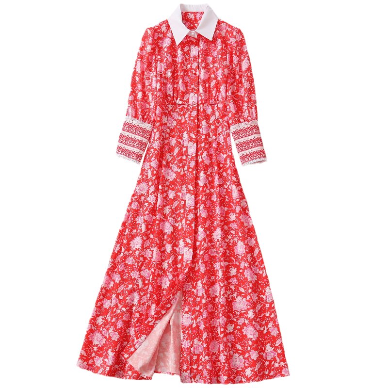 kate middleton floral maxi dress Kate Middleton Pink Floral Long Sleeve Shirt Midi Dress – opalroyaleclothing