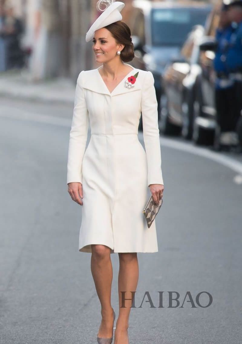 Kate Middleton White Coat Dress Christening Occasion Dress