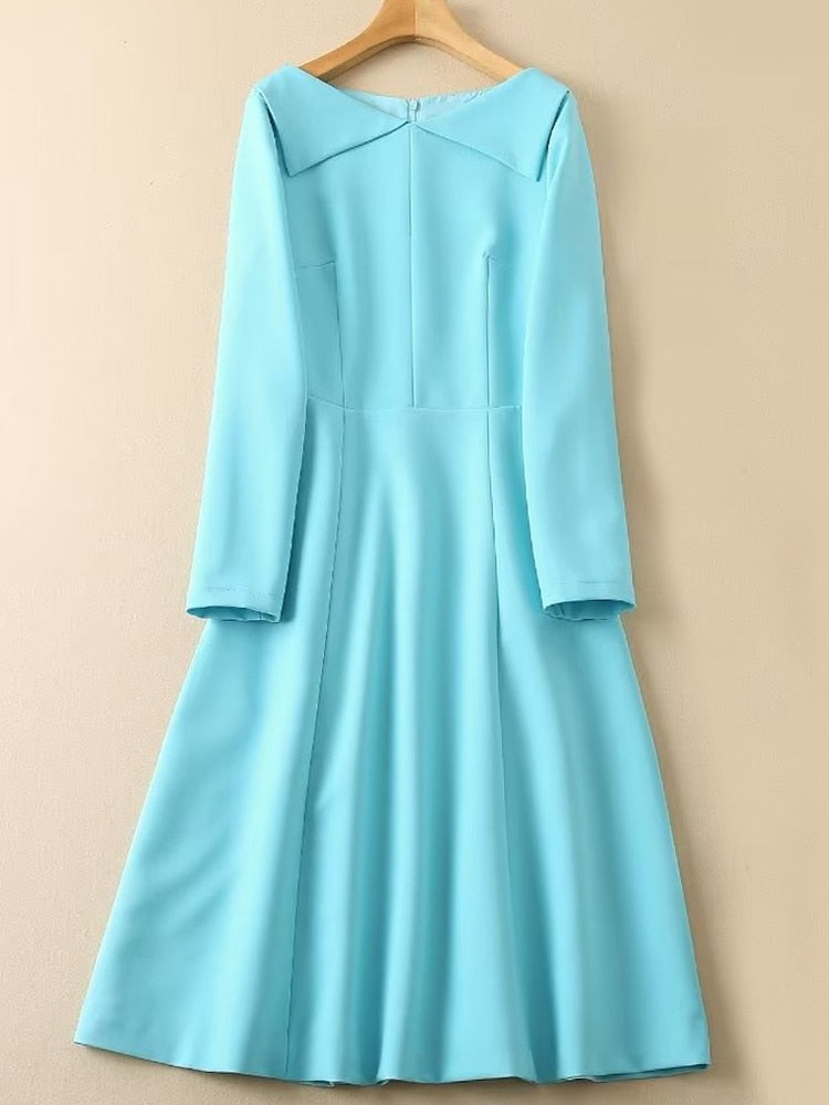 Kate Middleton Aquamarine Turquoise Midi Royal Tour Dress The Bahamas