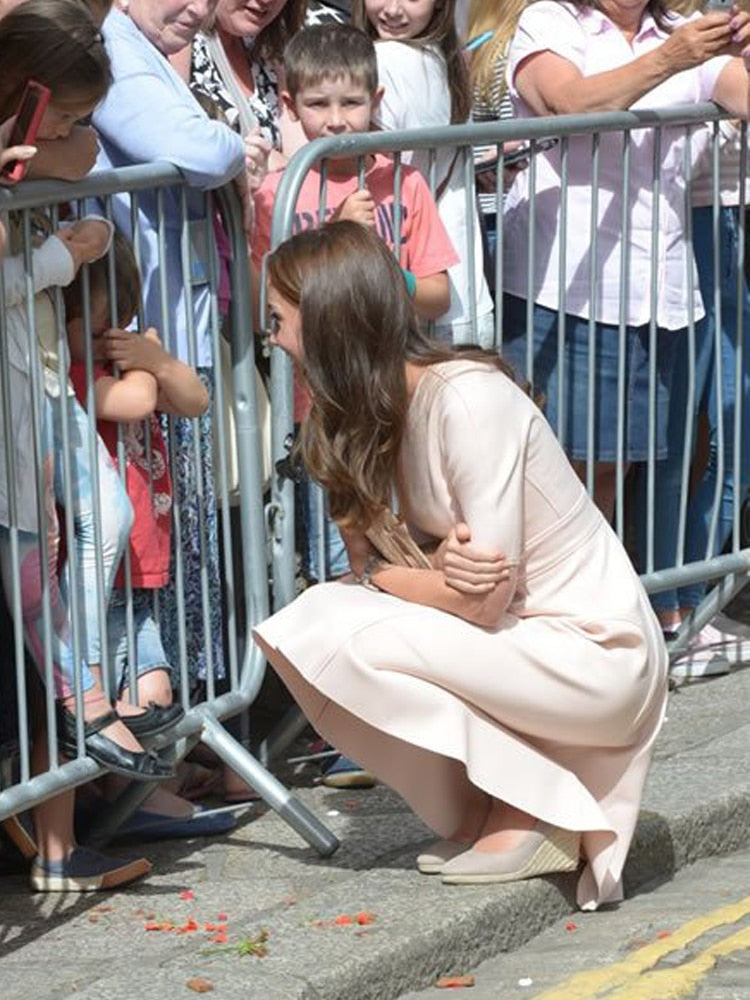 Kate Middleton Pale Pink Fit Flare Summer Dress