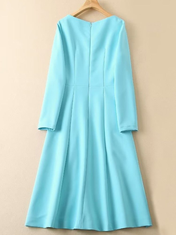 Kate Middleton Aquamarine Turquoise Midi Royal Tour Dress The Bahamas