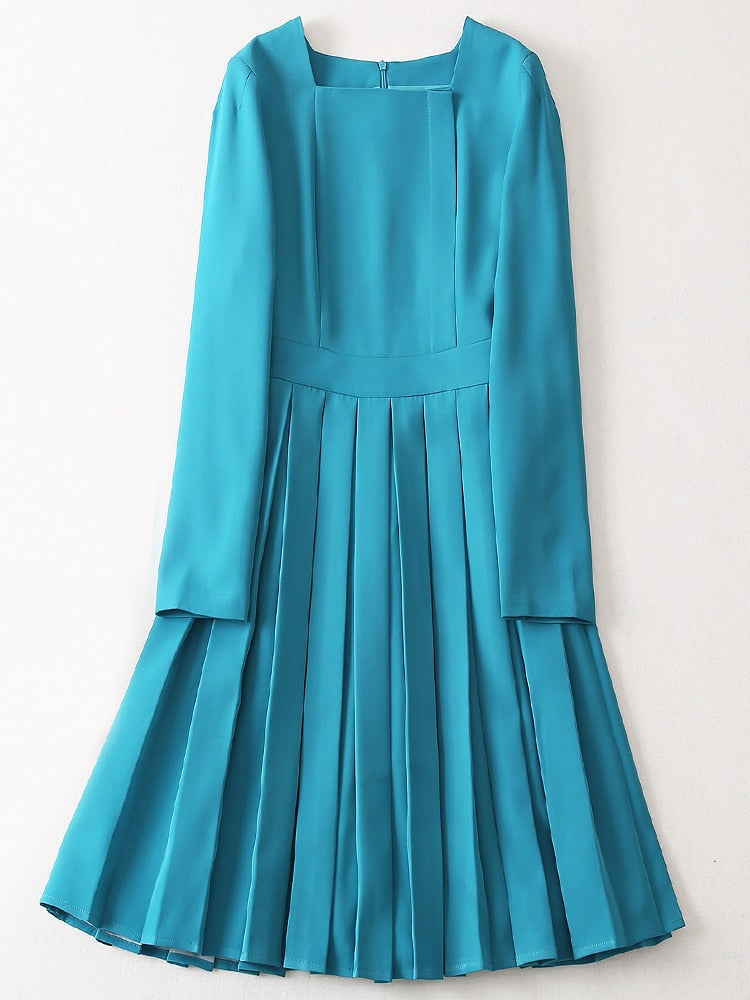 Kate Middleton Turquoise Blue Pleated Dress