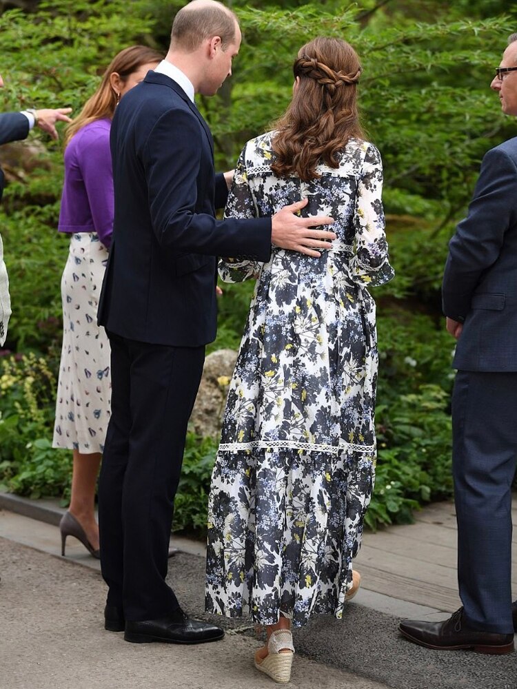 Kate Middleton Floral Maxi Dress Spring Summer Bohemian Garden Party Midi Dress