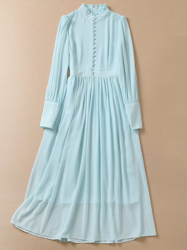 Kate Middleton Mint Green Chiffon Midi Dress Buckingham Palace Garden Party